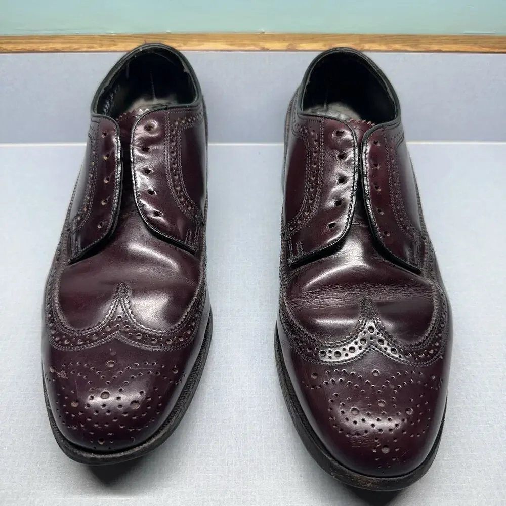 Men's Florsheim Imperial‎ Kenmoor Longwing Oxfords Dress Shoes SZ 7.5 D Burgundy